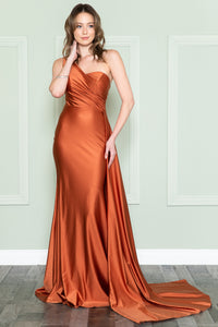Asymmetric One-Shoulder Stretchy Dress w/side sash. This is a beautiful dress for engagement pictures, bridesmaid dress, or an evening event. 