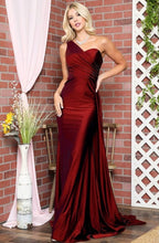 Load image into Gallery viewer, Asymmetric One-Shoulder Stretchy Dress w/side sash. This is a beautiful dress for engagement pictures, bridesmaid dress, or an evening event. 
