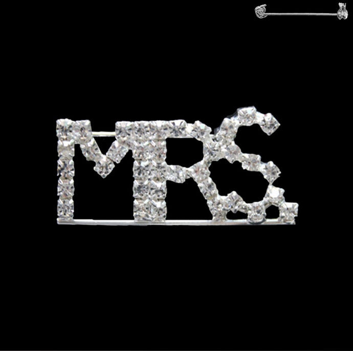 MRS. Brooch silver rhinestones - DD’S BRIDAL 
