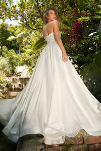 ivory sweetheart neckline bridal gown with side slit