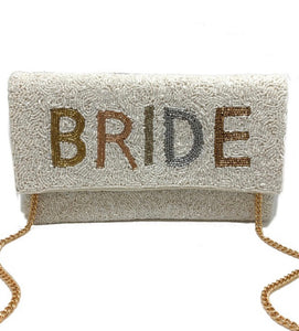 bride beaded clutch for bride to be bridal shower and wedding day