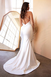cross back, off white, bridal dress