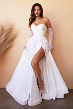 Load image into Gallery viewer, ivory sweetheart neckline bridal gown with side slit
